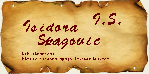 Isidora Špagović vizit kartica